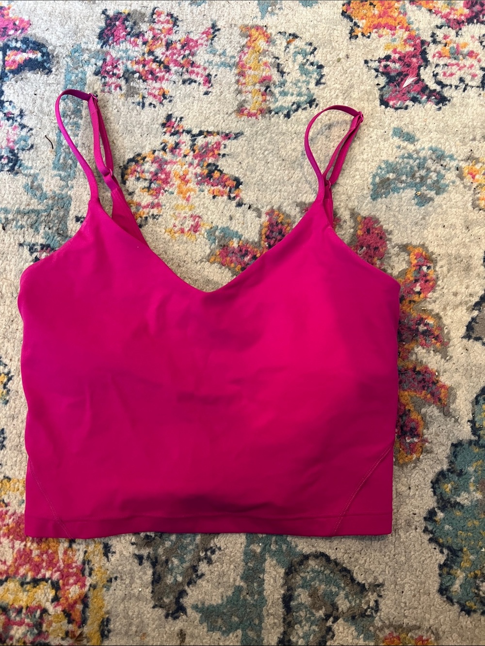 Lululemon Fuchsia Spaghetti Strap Cropped Tank Top Sz 4, worn once